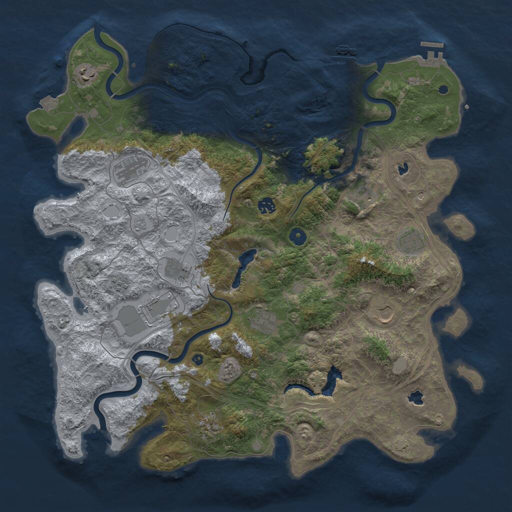 Rust Map: Procedural Map, Size: 4500, Seed: 3546234, 17 Monuments