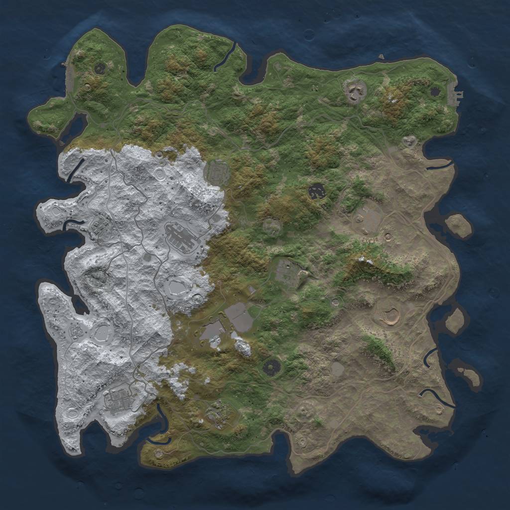 Rust Map: Procedural Map, Size: 4500, Seed: 3546234, 20 Monuments
