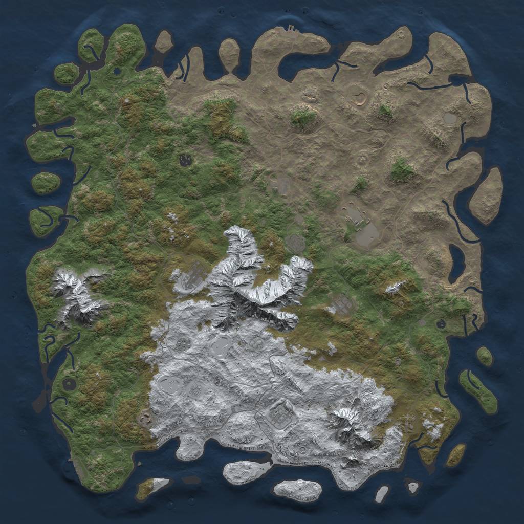 Rust Map: Procedural Map, Size: 6000, Seed: 52538, 20 Monuments