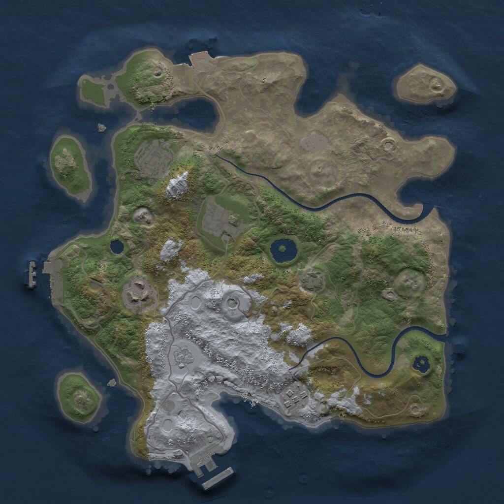 Rust Map: Procedural Map, Size: 3000, Seed: 1360188962, 10 Monuments