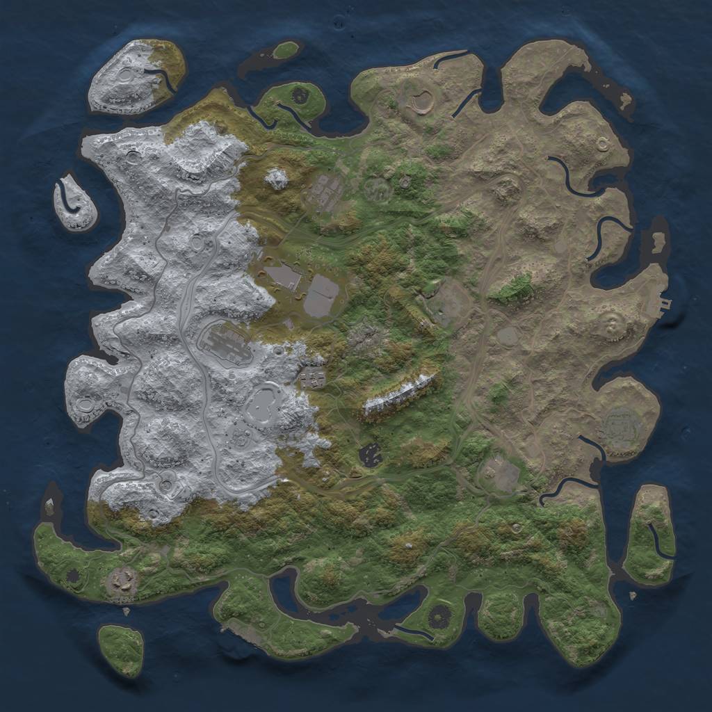 Rust Map: Procedural Map, Size: 4500, Seed: 8472938, 17 Monuments