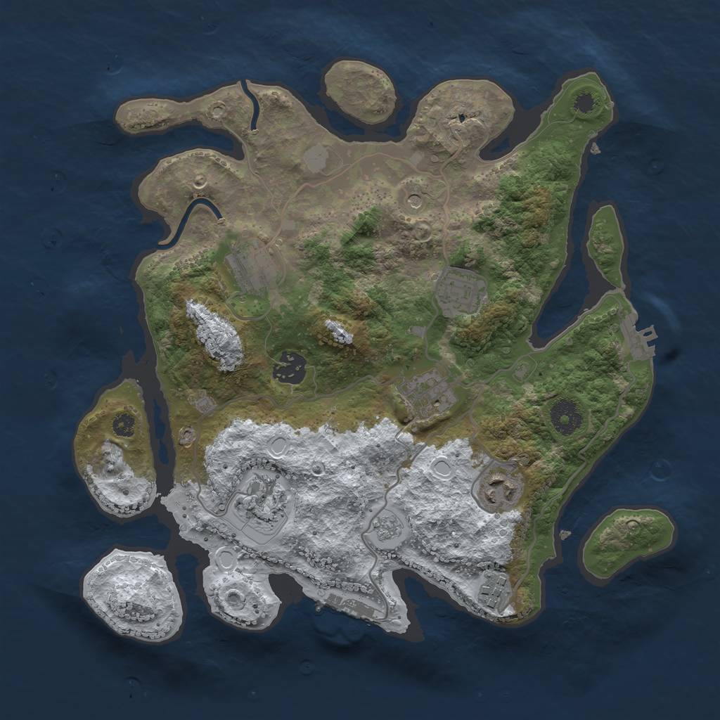 Rust Map: Procedural Map, Size: 3250, Seed: 2498367, 16 Monuments