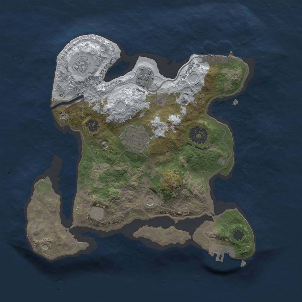 Rust Map: Procedural Map, Size: 2500, Seed: 4322341, 11 Monuments