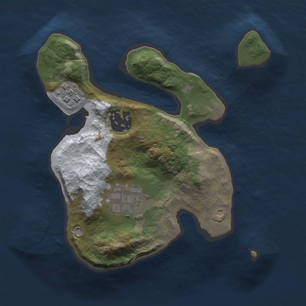 Rust Map: Barren, Size: 2000, Seed: 2934783, 5 Monuments