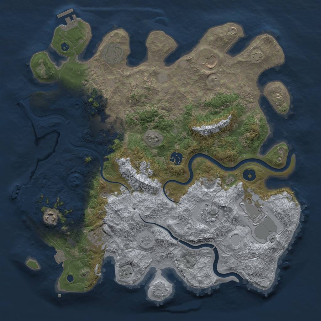 Rust Map: Procedural Map, Size: 3819, Seed: 50000, 15 Monuments