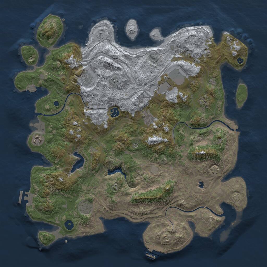 Rust Map: Procedural Map, Size: 4250, Seed: 705, 14 Monuments