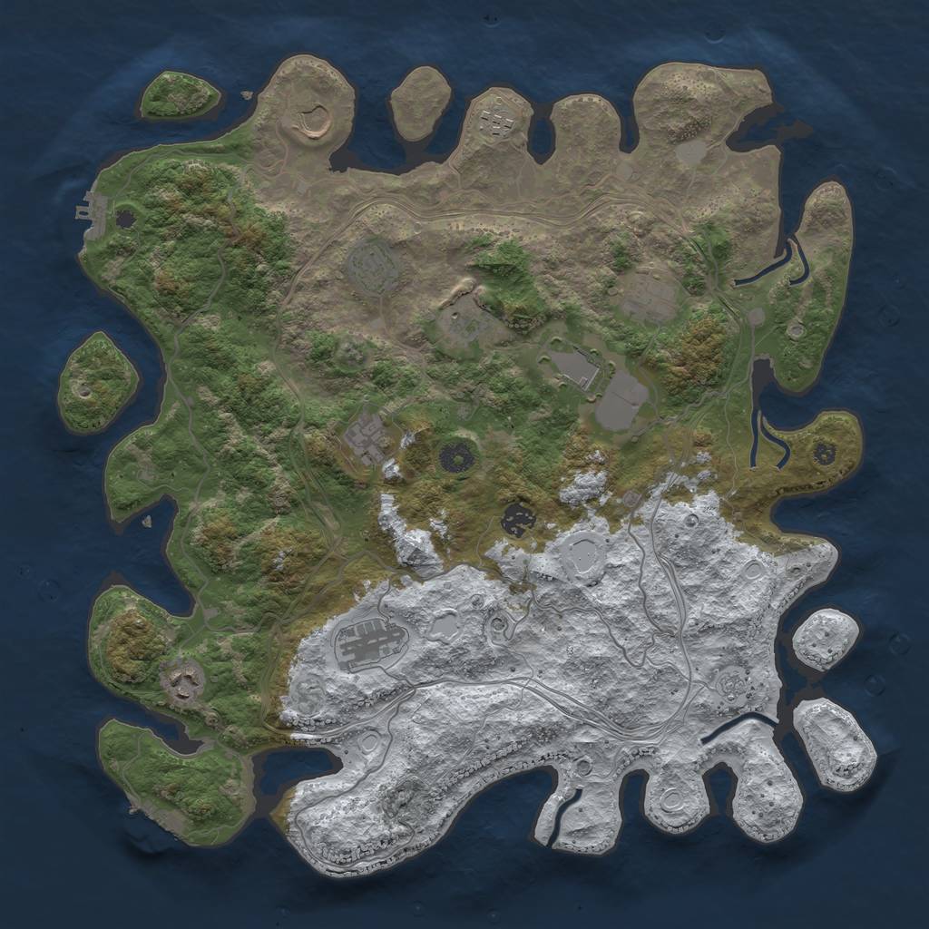 Rust Map: Procedural Map, Size: 4250, Seed: 43220, 19 Monuments