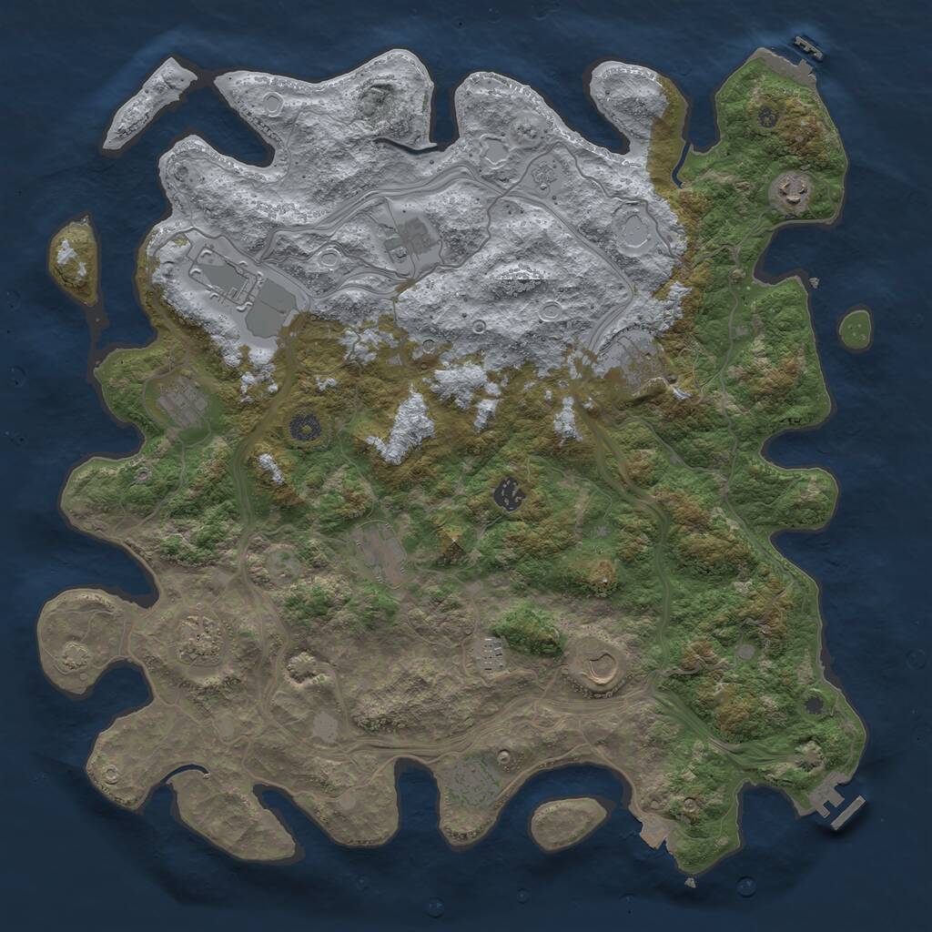 Rust Map: Procedural Map, Size: 4500, Seed: 1873384018, 17 Monuments