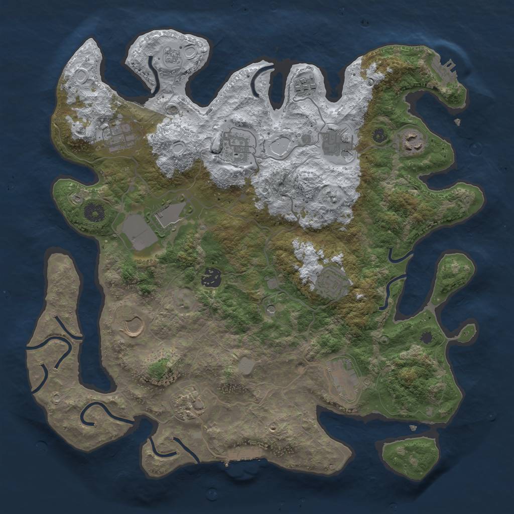 Rust Map: Procedural Map, Size: 3750, Seed: 9927342, 20 Monuments