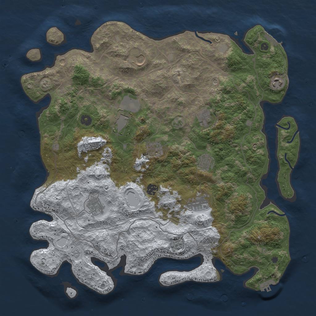 Rust Map: Procedural Map, Size: 4250, Seed: 3320979, 19 Monuments