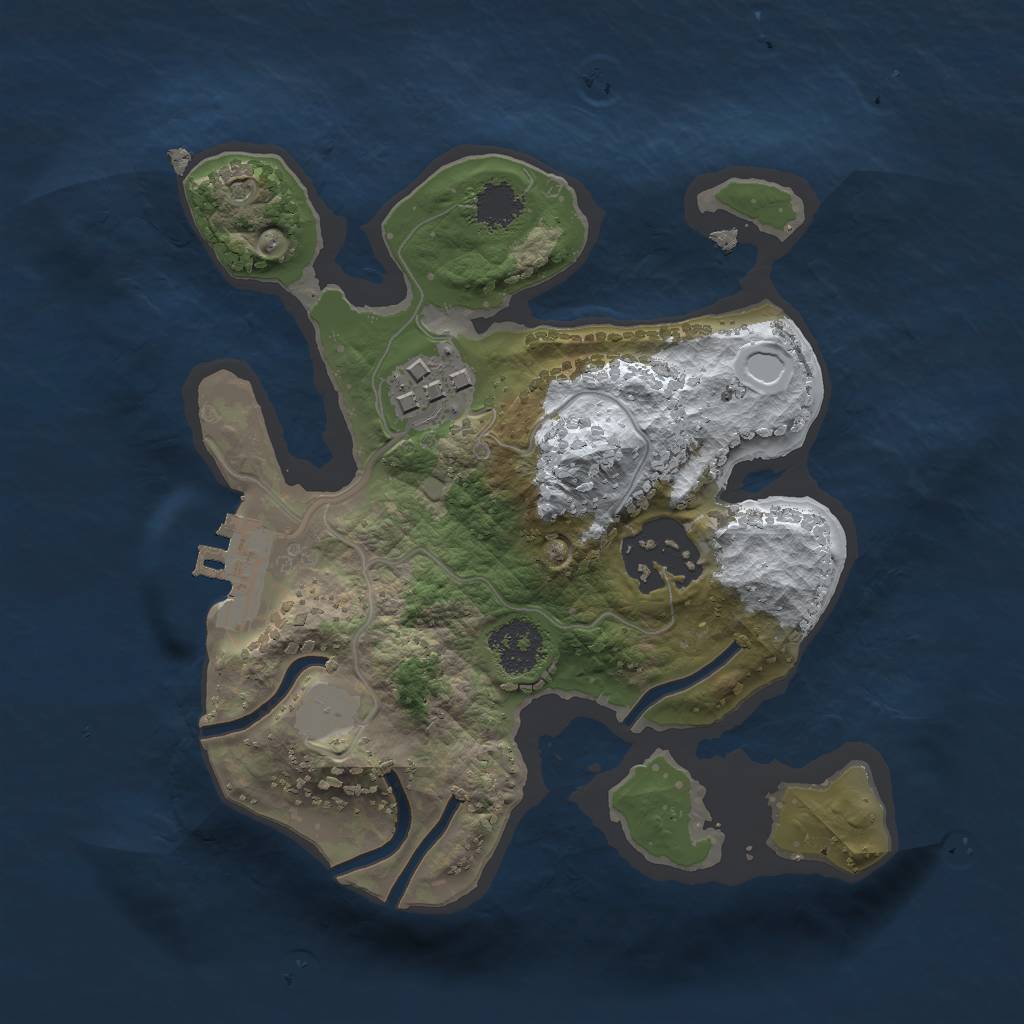 Rust Map: Procedural Map, Size: 2000, Seed: 780214666, 8 Monuments