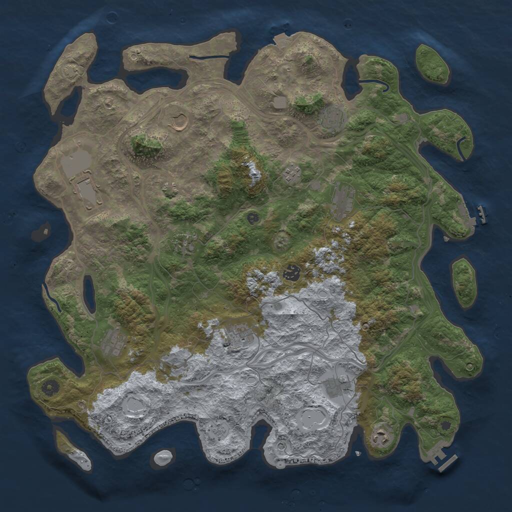 Rust Map: Procedural Map, Size: 4500, Seed: 441548483, 17 Monuments