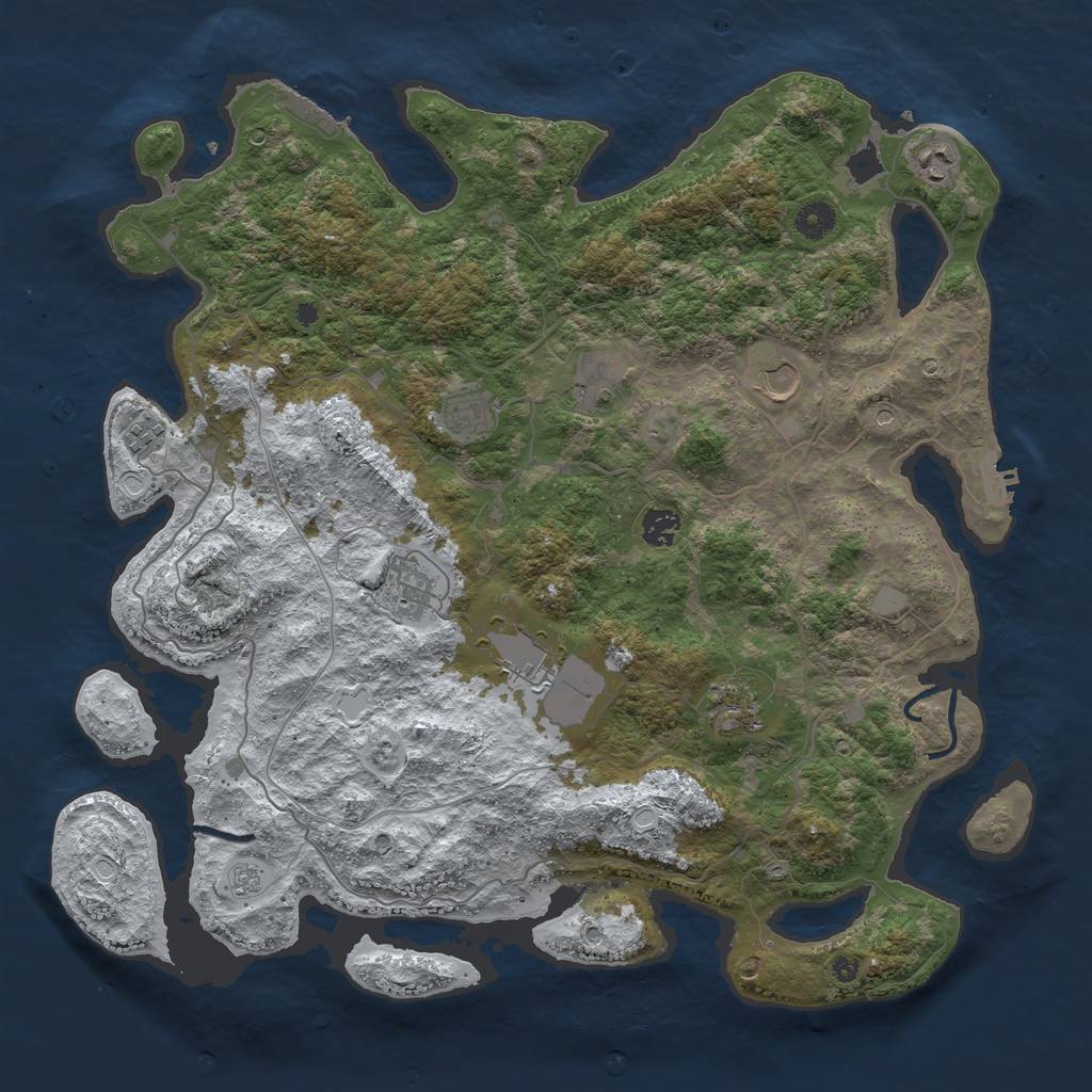 Rust Map: Procedural Map, Size: 4250, Seed: 419824363, 18 Monuments