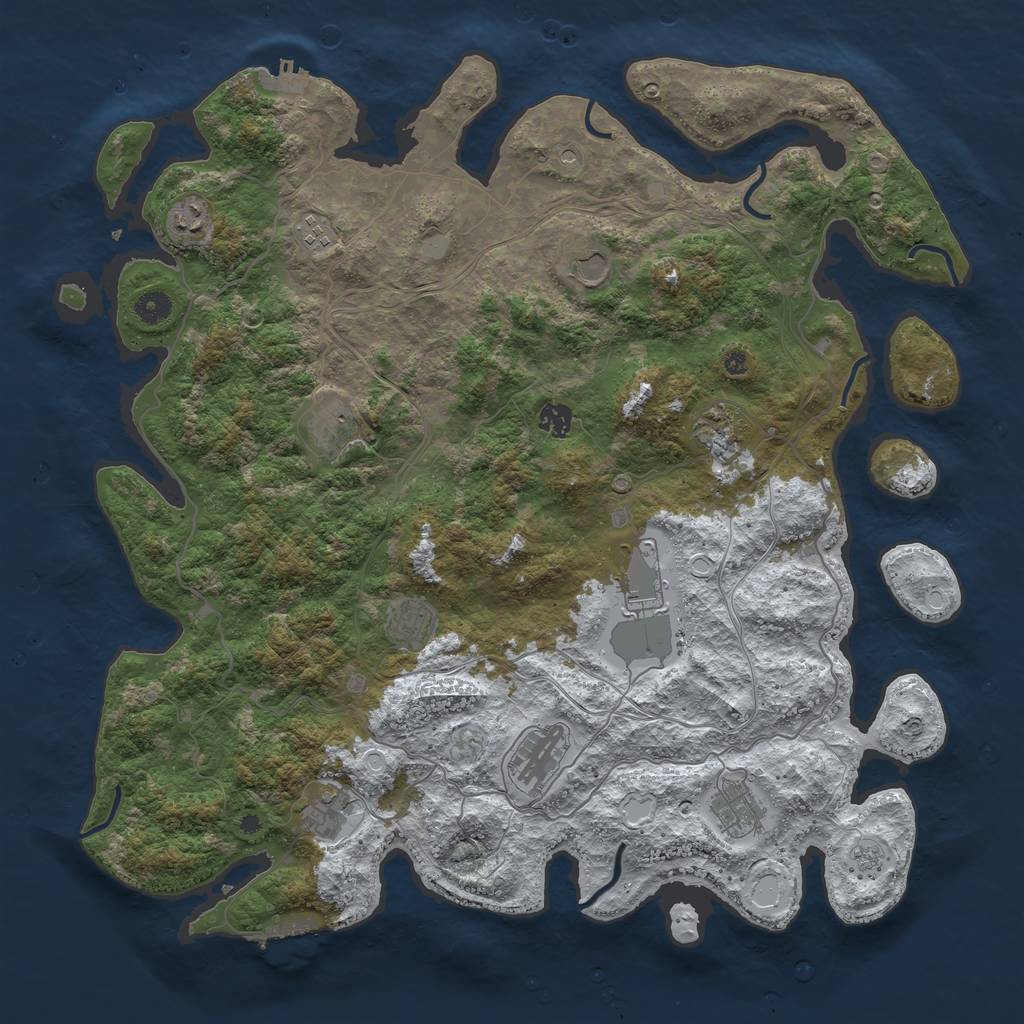 Rust Map: Procedural Map, Size: 4500, Seed: 1632418898, 20 Monuments