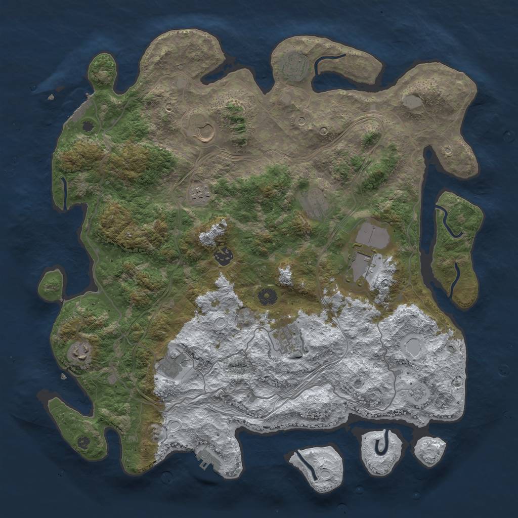 Rust Map: Procedural Map, Size: 4250, Seed: 1188534722, 18 Monuments