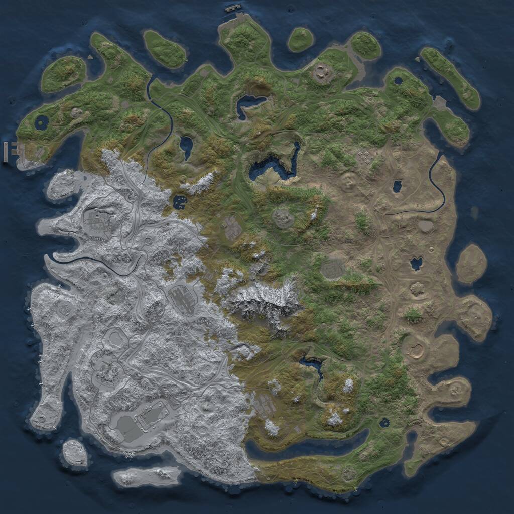 Rust Map: Procedural Map, Size: 5200, Seed: 9000, 17 Monuments