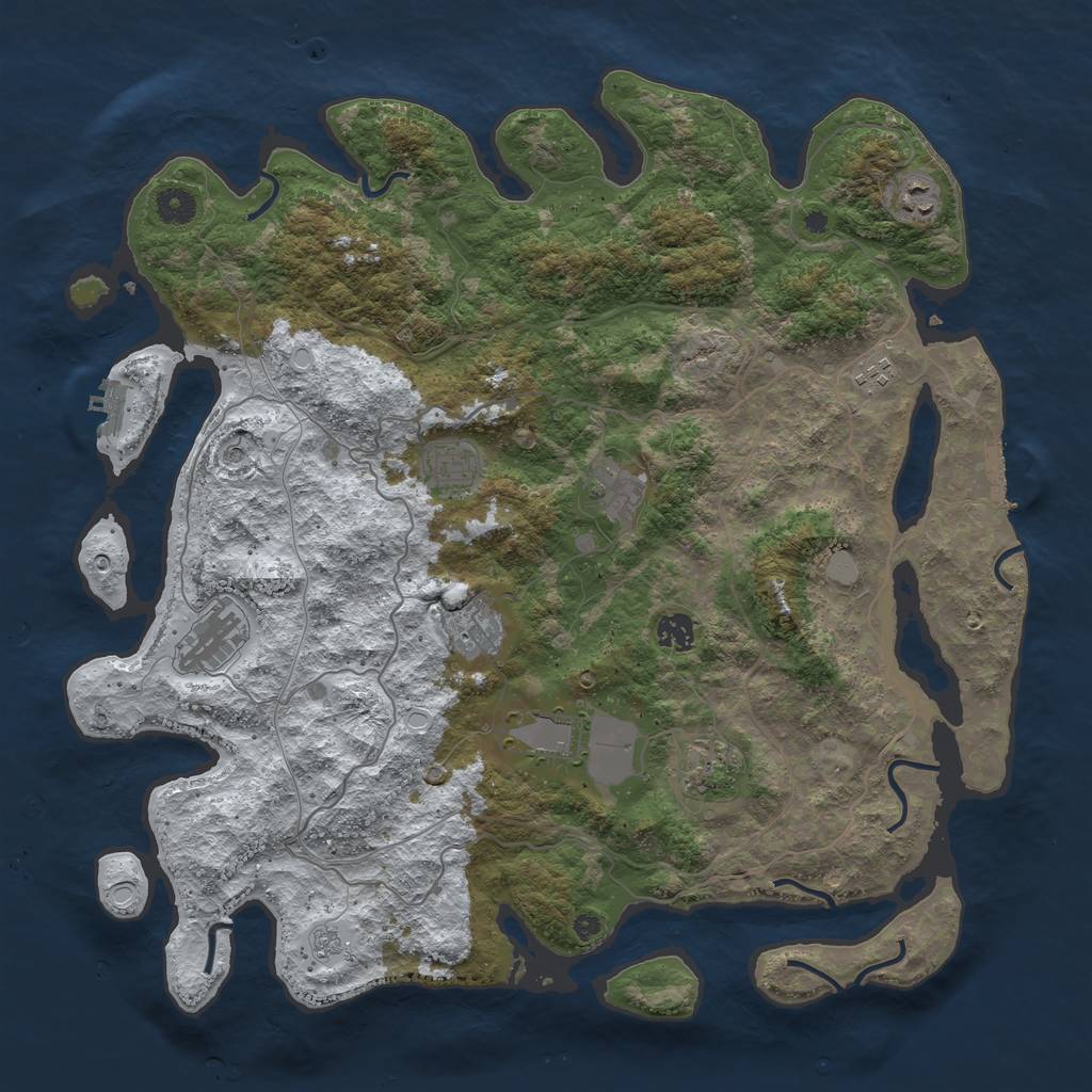 Rust Map: Procedural Map, Size: 4250, Seed: 17777, 18 Monuments