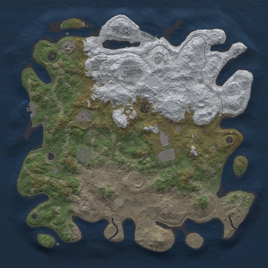 Rust Map: Procedural Map, Size: 4250, Seed: 4470799, 17 Monuments