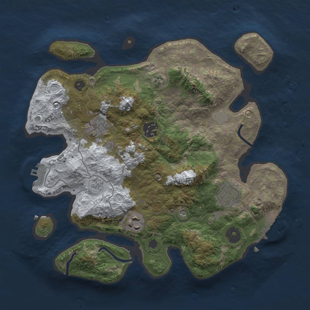 Rust Map: Procedural Map, Size: 3000, Seed: 554, 13 Monuments