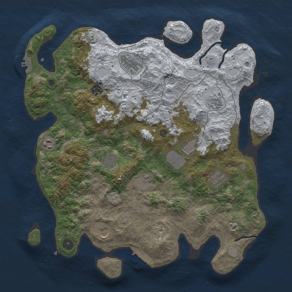 Rust Map: Procedural Map, Size: 4000, Seed: 802455695, 19 Monuments