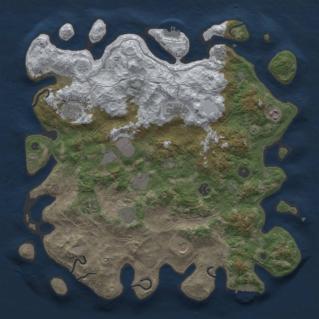 Rust Map: Procedural Map, Size: 4250, Seed: 1625939802, 19 Monuments