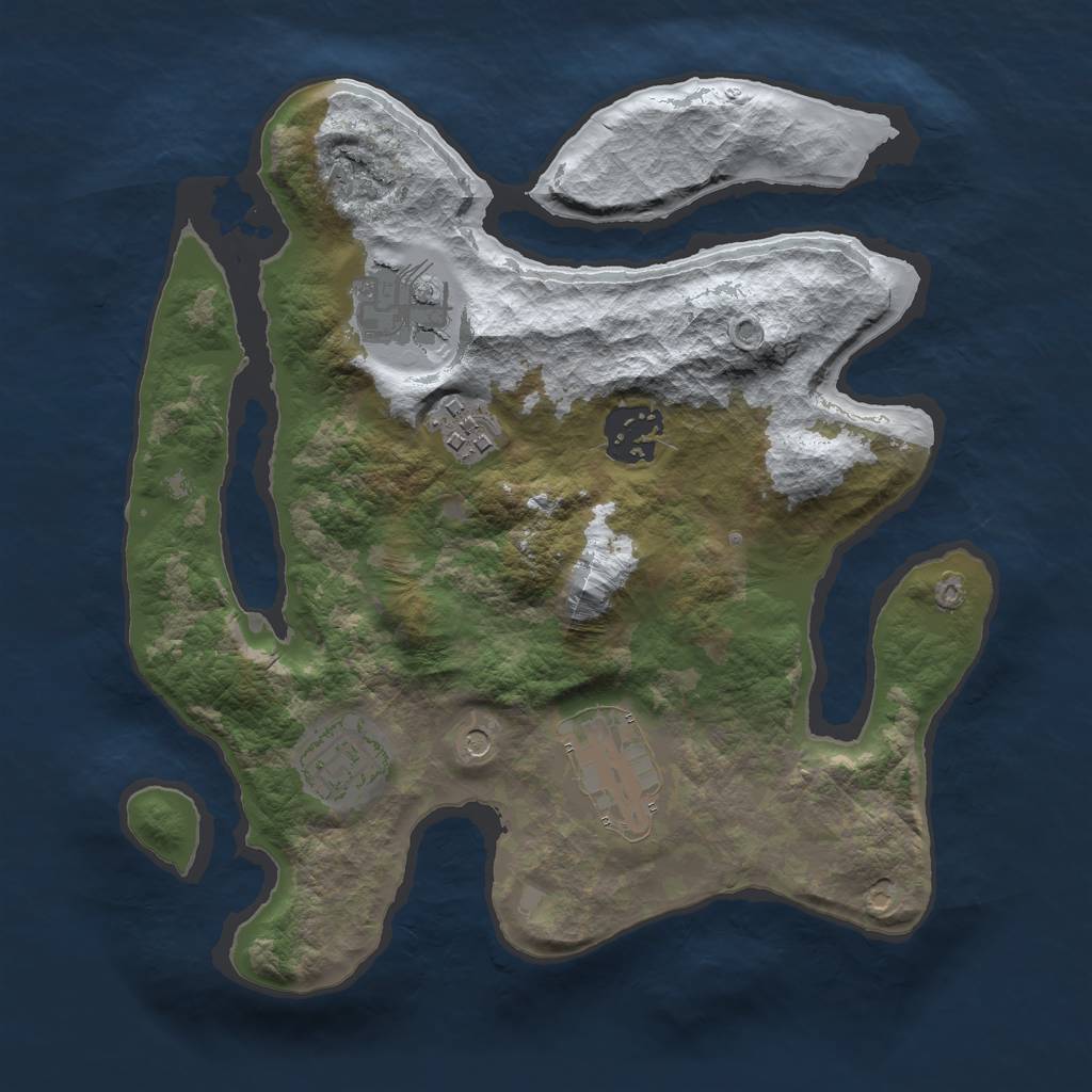 Rust Map: Barren, Size: 2700, Seed: 852998944, 8 Monuments