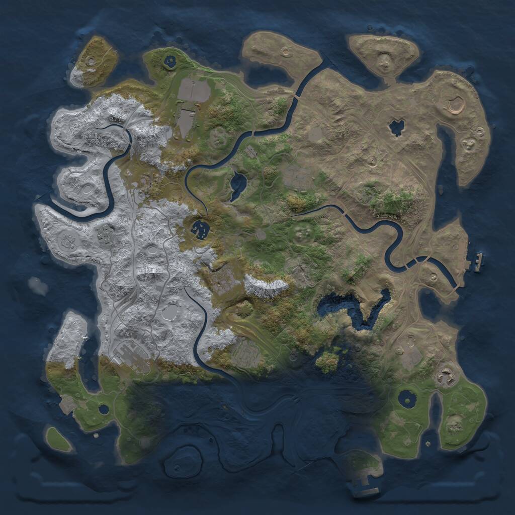 Rust Map: Procedural Map, Size: 4250, Seed: 1564841, 17 Monuments