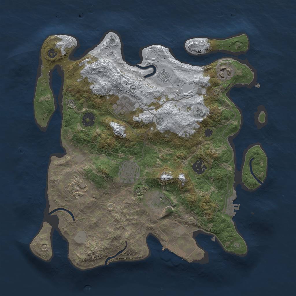 Rust Map: Procedural Map, Size: 3200, Seed: 291442, 15 Monuments