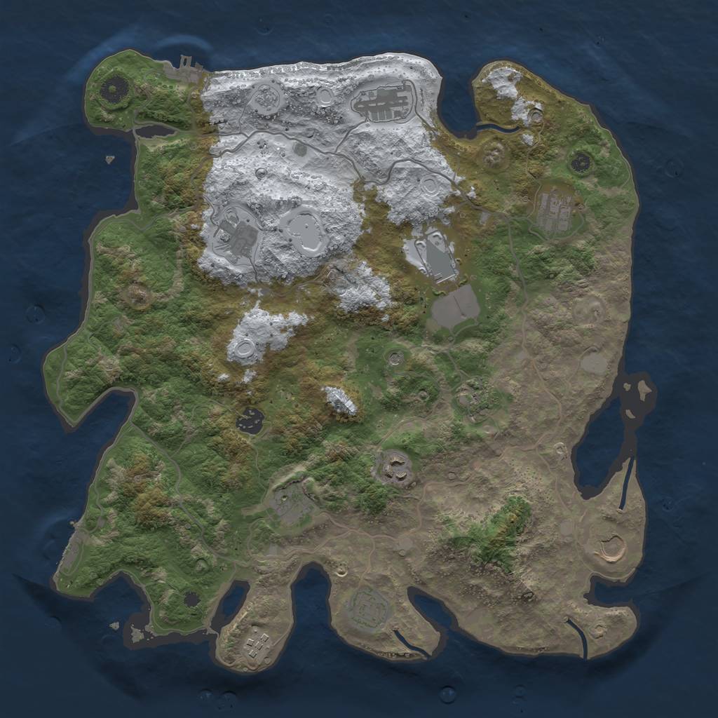 Rust Map: Procedural Map, Size: 4000, Seed: 66543, 20 Monuments