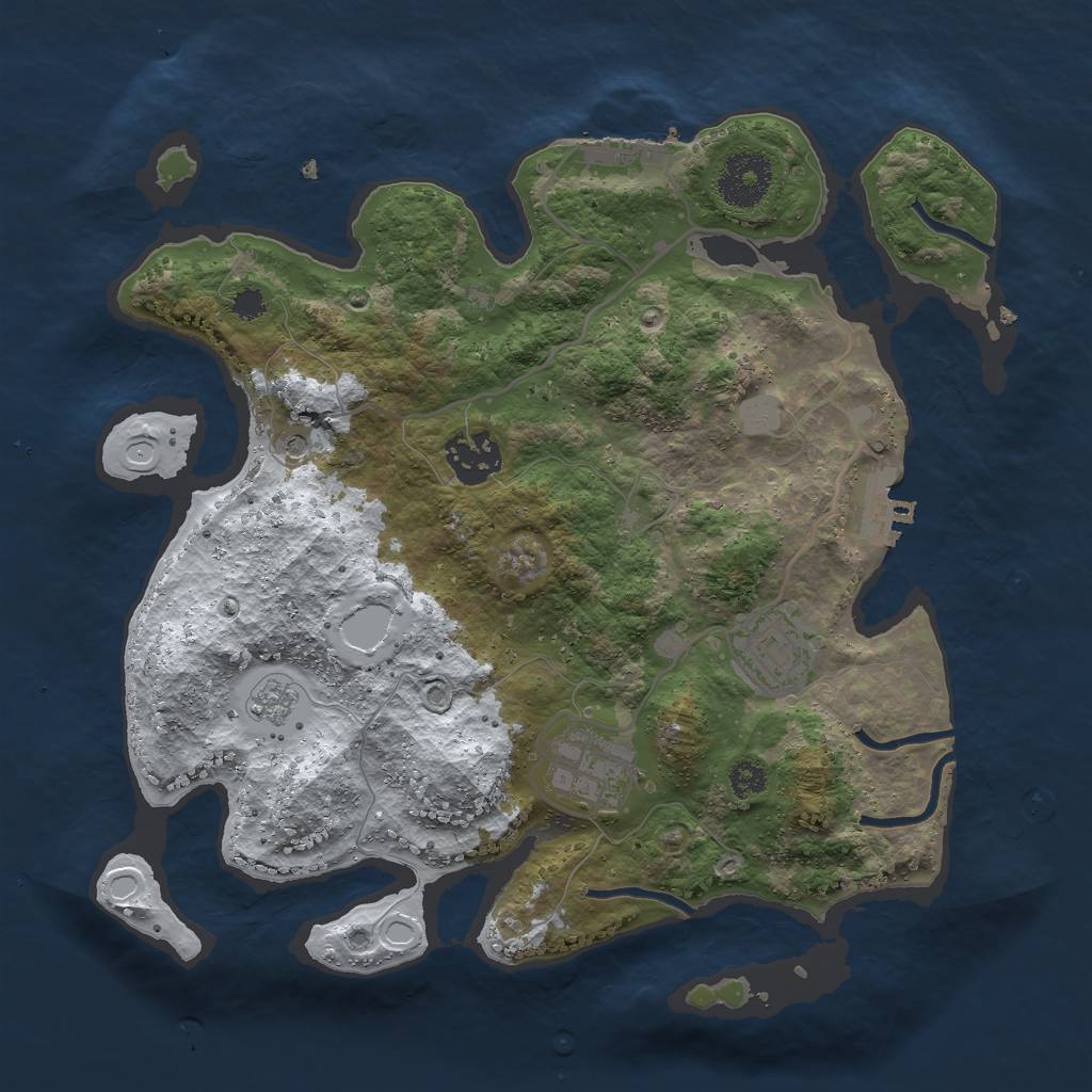 Rust Map: Procedural Map, Size: 3000, Seed: 1633531793, 12 Monuments