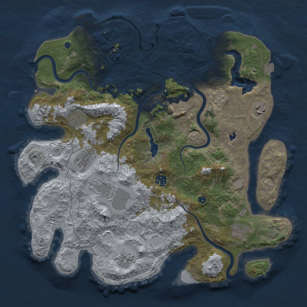 Rust Map: Procedural Map, Size: 4000, Seed: 115426344, 15 Monuments