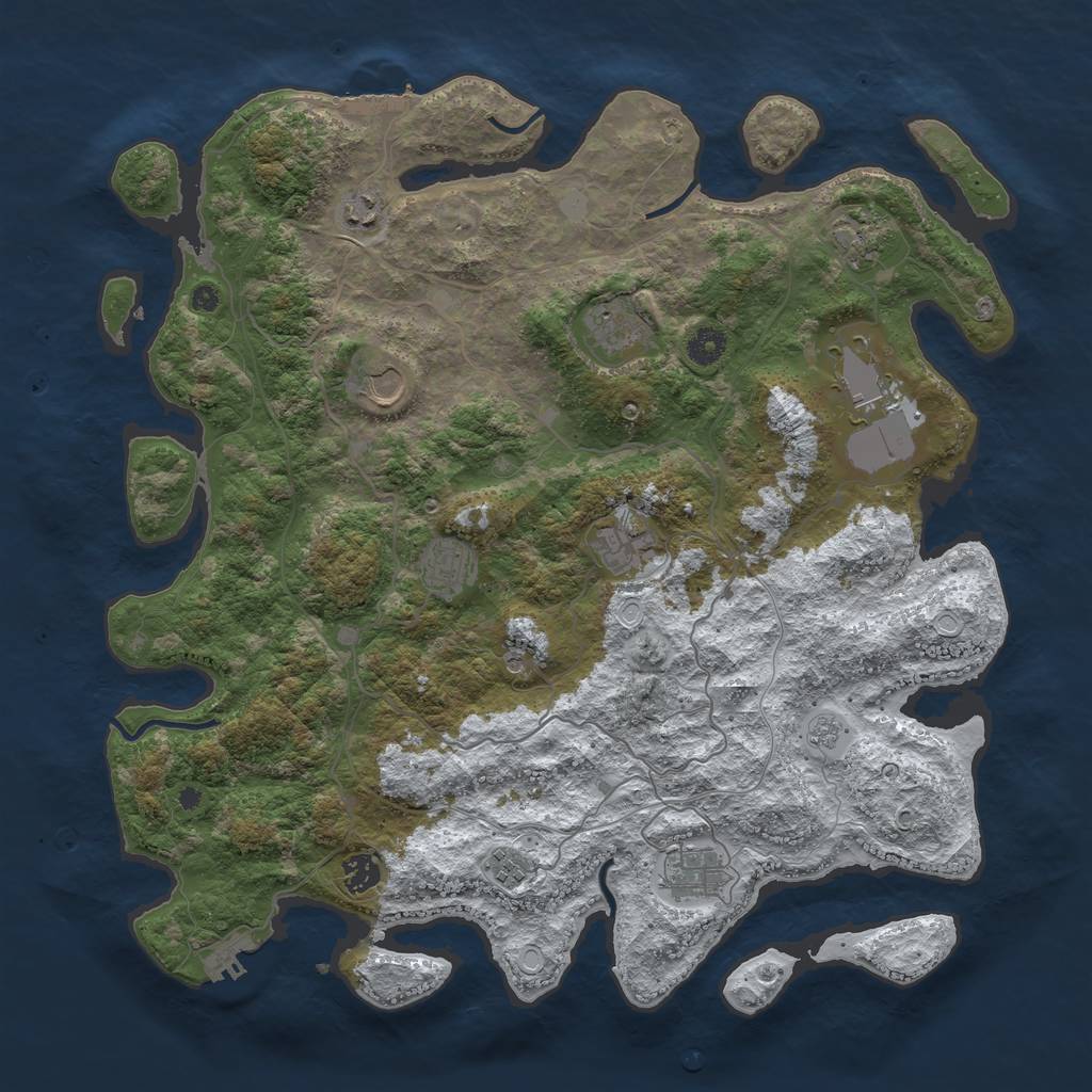 Rust Map: Procedural Map, Size: 4250, Seed: 341620, 19 Monuments