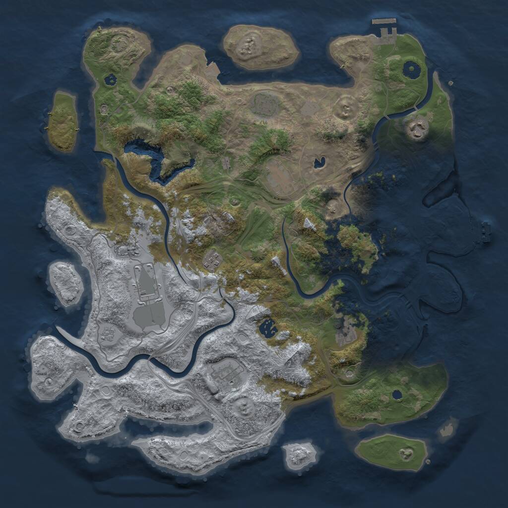 Rust Map: Procedural Map, Size: 4250, Seed: 3144055, 15 Monuments