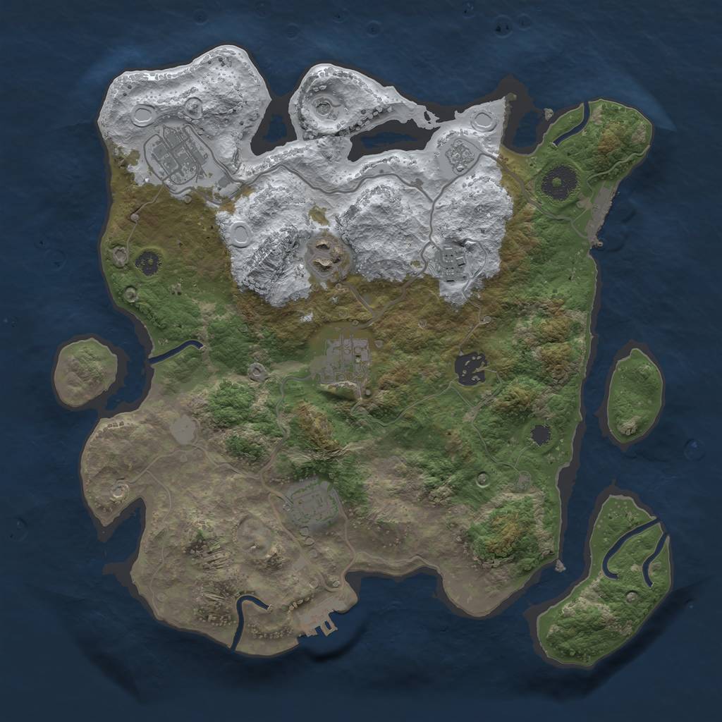 Rust Map: Procedural Map, Size: 3200, Seed: 4629943, 15 Monuments