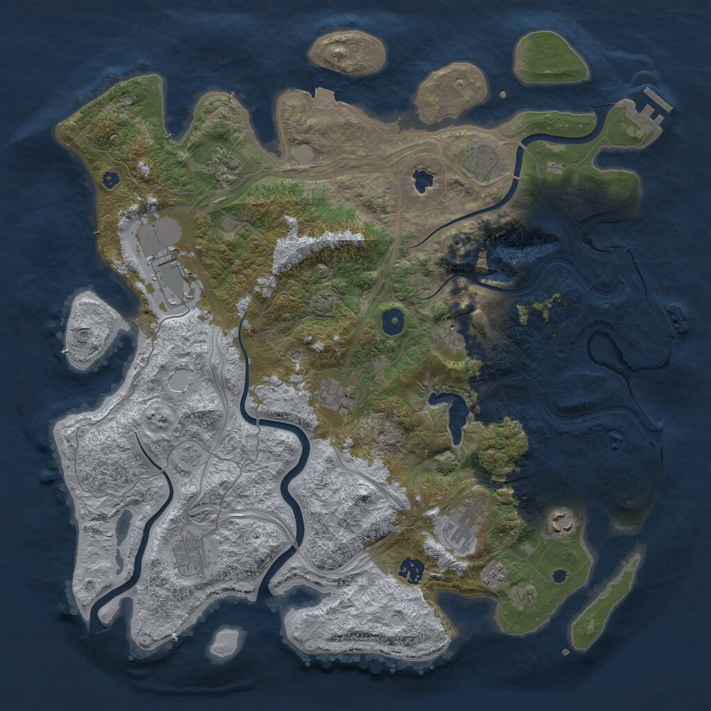 Rust Map: Procedural Map, Size: 4250, Seed: 1159981, 16 Monuments