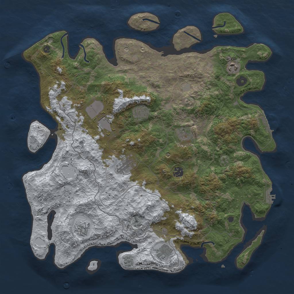 Rust Map: Procedural Map, Size: 4250, Seed: 1159981, 18 Monuments
