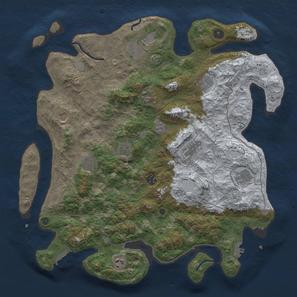 Rust Map: Procedural Map, Size: 4250, Seed: 5136327, 20 Monuments