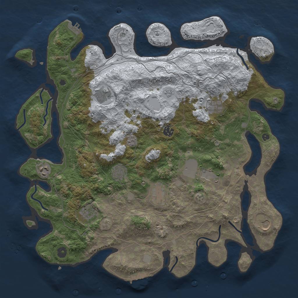 Rust Map: Procedural Map, Size: 4250, Seed: 1632118, 19 Monuments