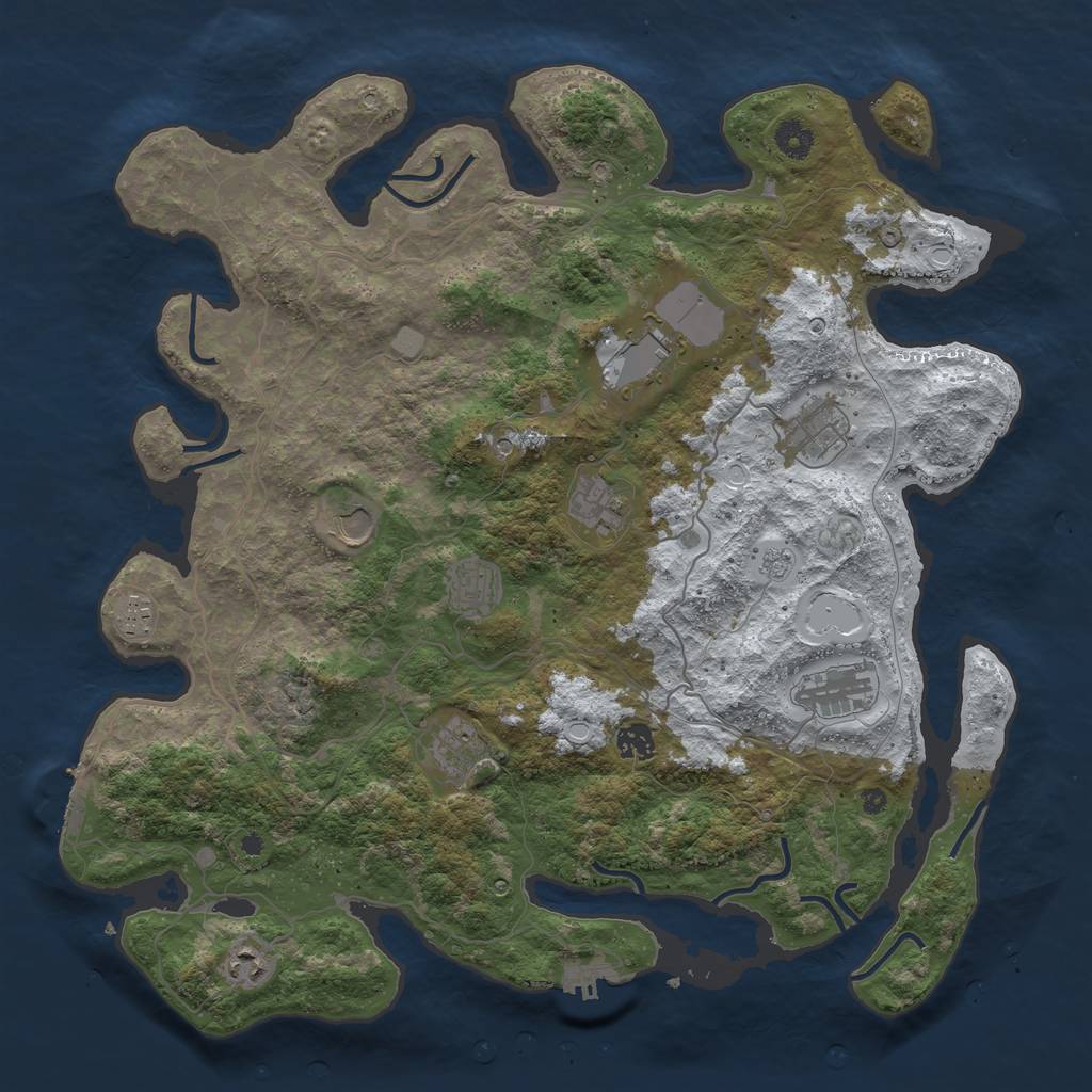Rust Map: Procedural Map, Size: 4250, Seed: 3215842, 19 Monuments
