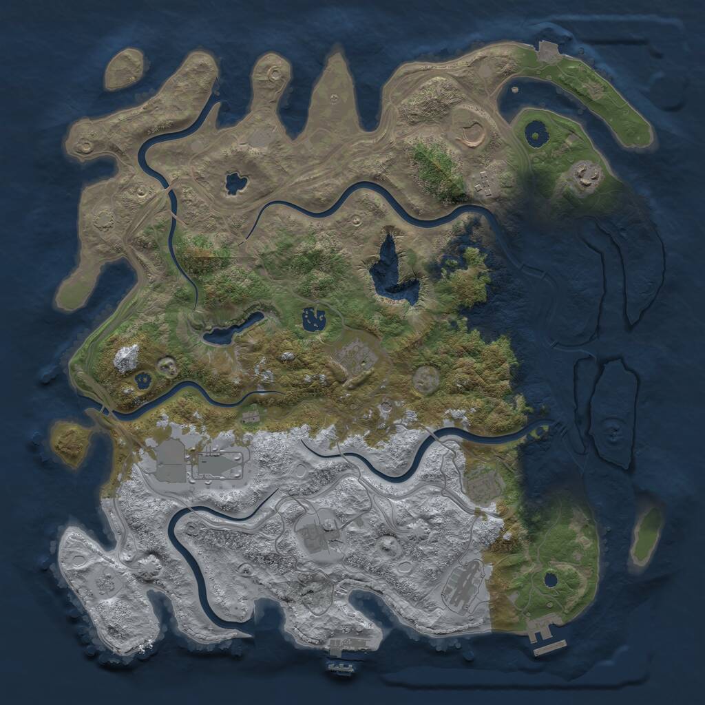 Rust Map: Procedural Map, Size: 4250, Seed: 637839, 15 Monuments