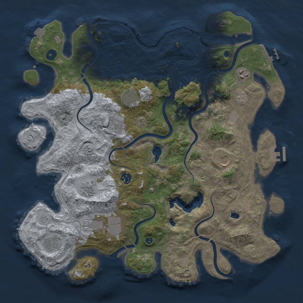 Rust Map: Procedural Map, Size: 4250, Seed: 2714020, 15 Monuments