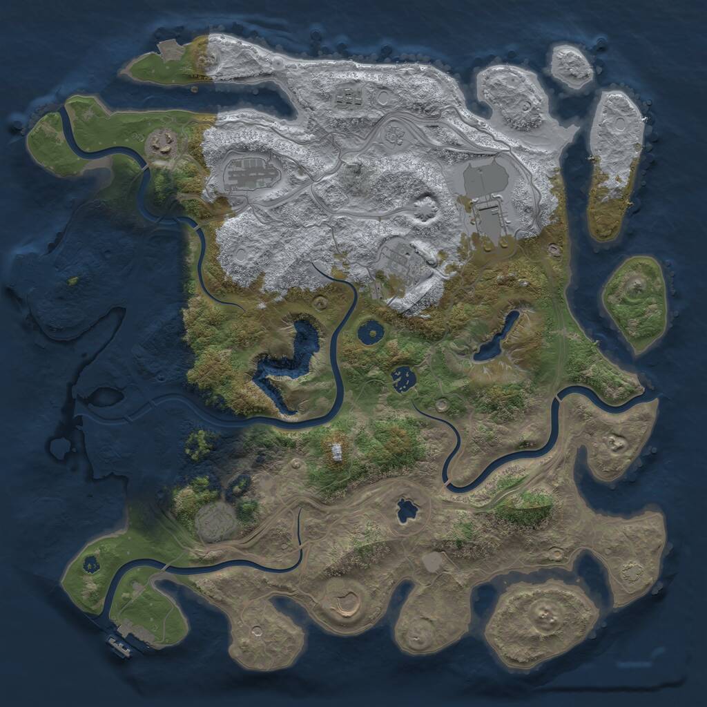 Rust Map: Procedural Map, Size: 4250, Seed: 1614021, 14 Monuments