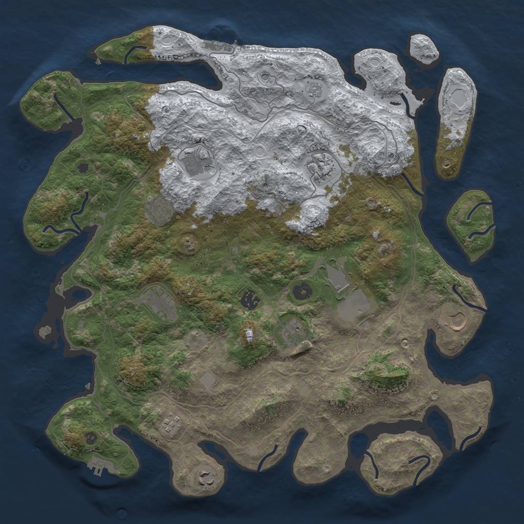 Rust Map: Procedural Map, Size: 4250, Seed: 1614021, 19 Monuments