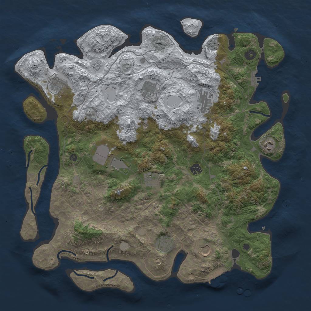 Rust Map: Procedural Map, Size: 4250, Seed: 5123050, 19 Monuments