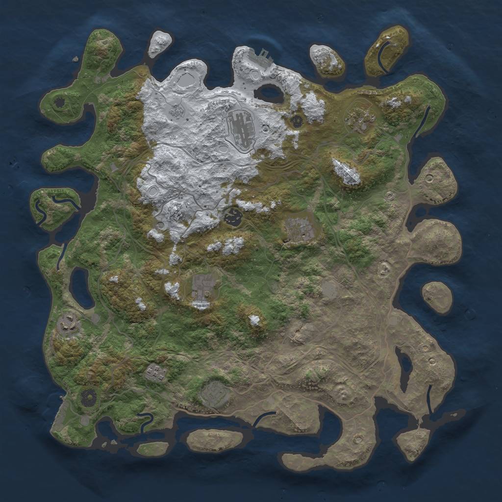 Rust Map: Procedural Map, Size: 4250, Seed: 4053616, 17 Monuments