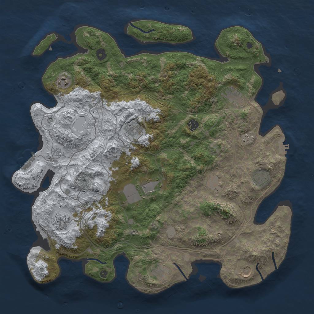 Rust Map: Procedural Map, Size: 4250, Seed: 2124639, 20 Monuments