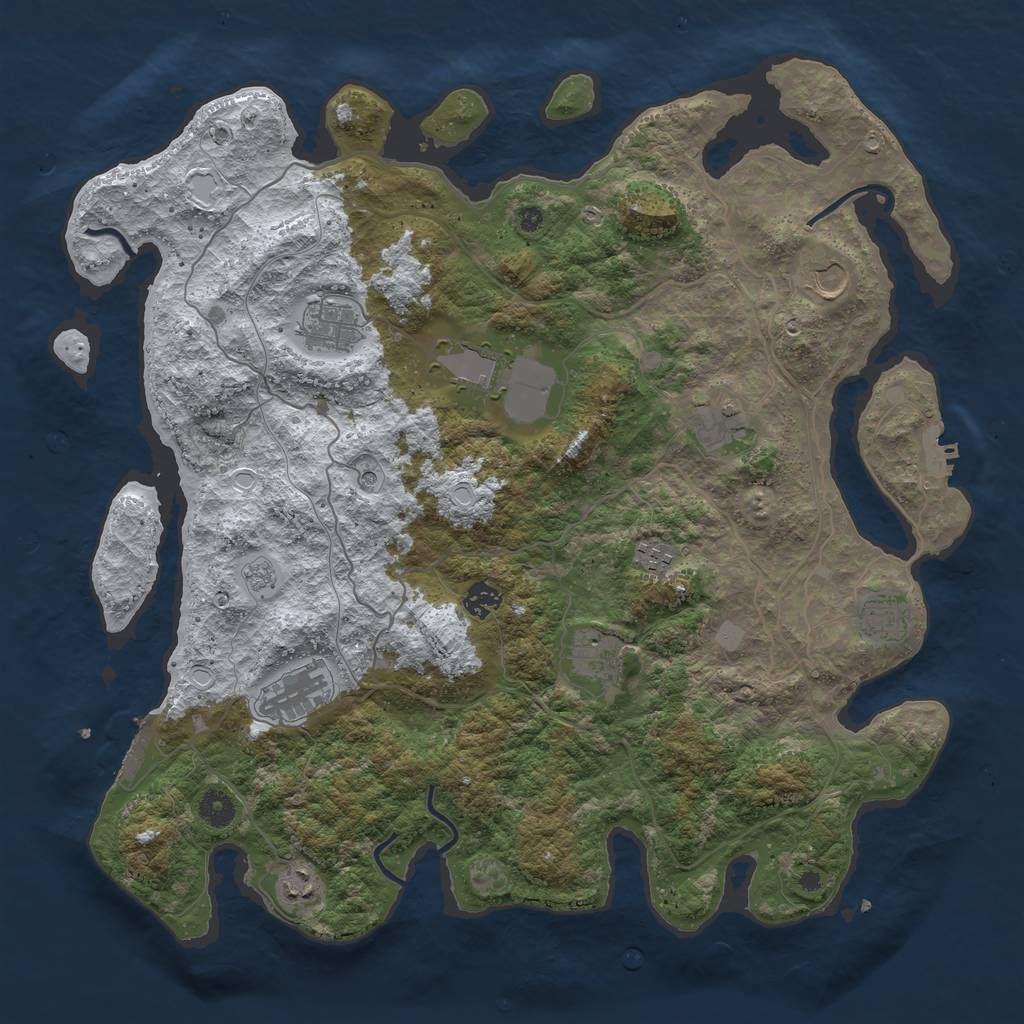 Rust Map: Procedural Map, Size: 4250, Seed: 4158531, 19 Monuments