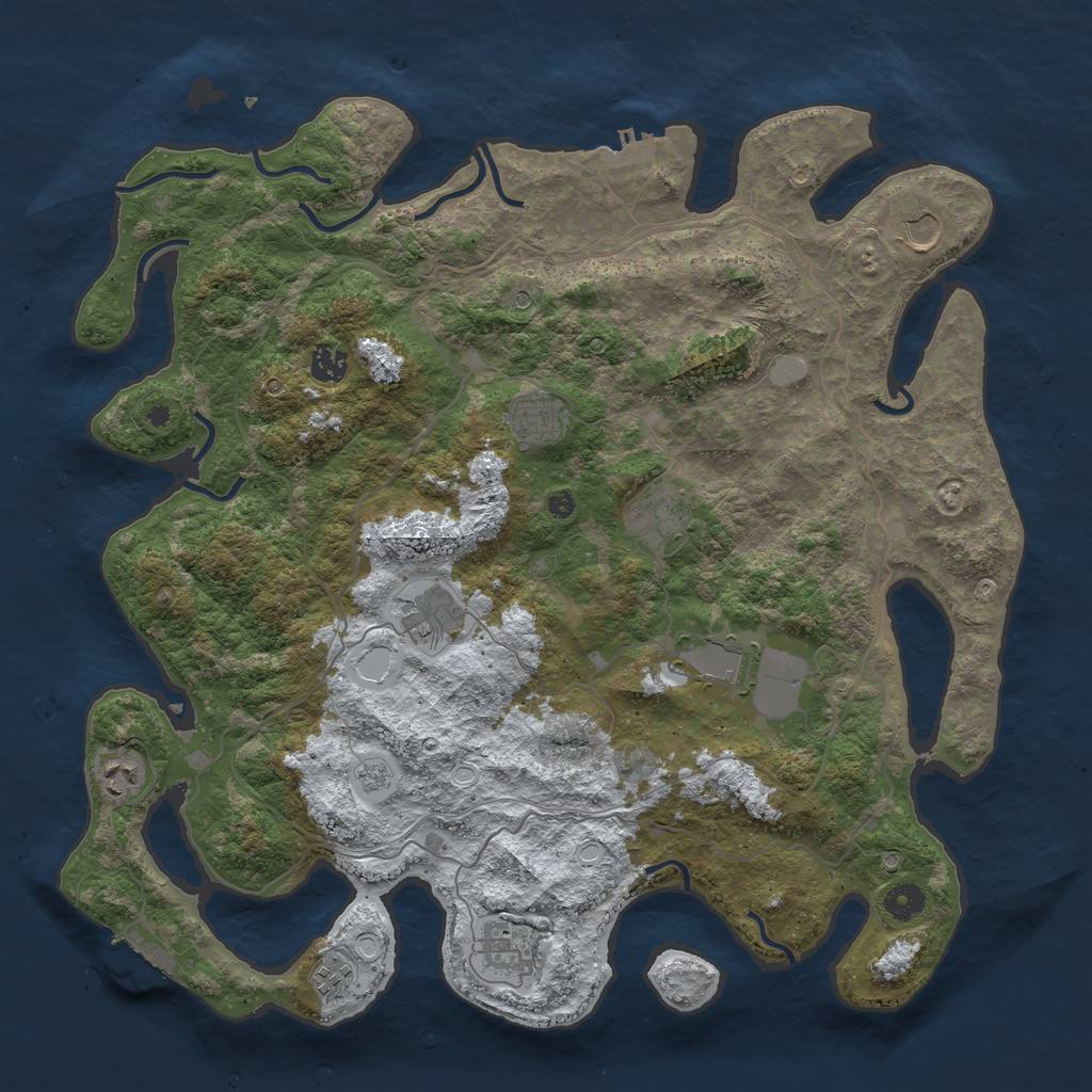 Rust Map: Procedural Map, Size: 4250, Seed: 1964848, 18 Monuments