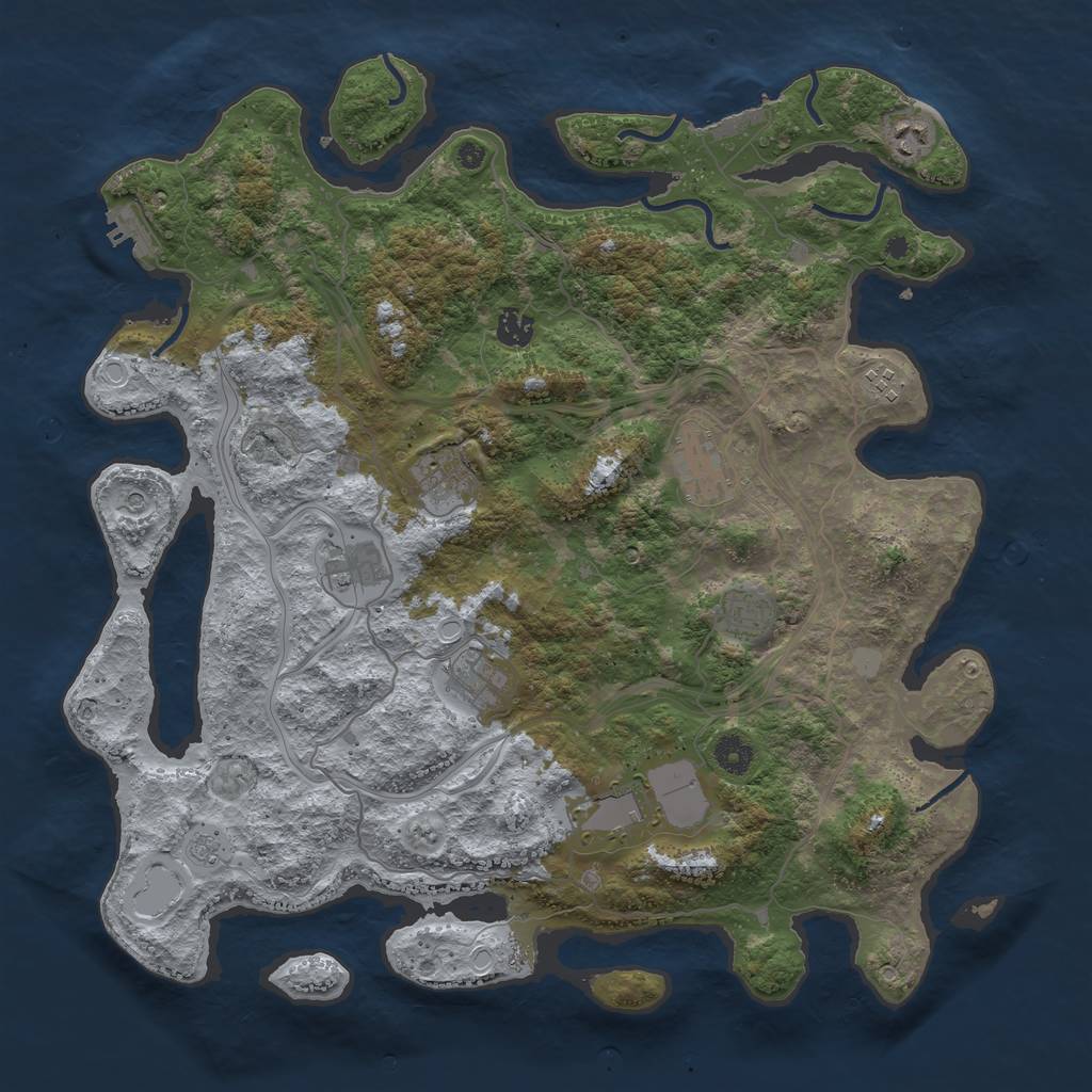 Rust Map: Procedural Map, Size: 4250, Seed: 4166266, 18 Monuments