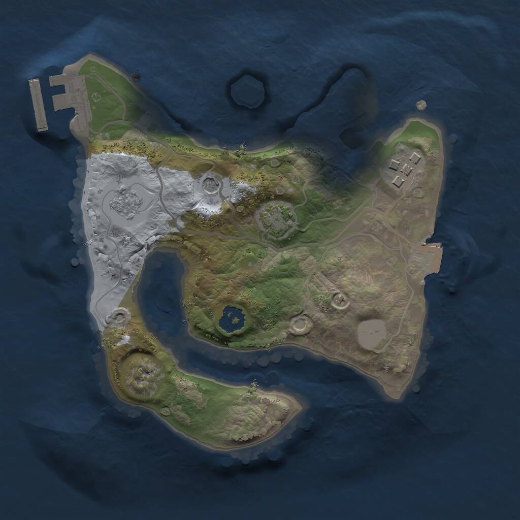 Rust Map: Procedural Map, Size: 2000, Seed: 26536, 6 Monuments